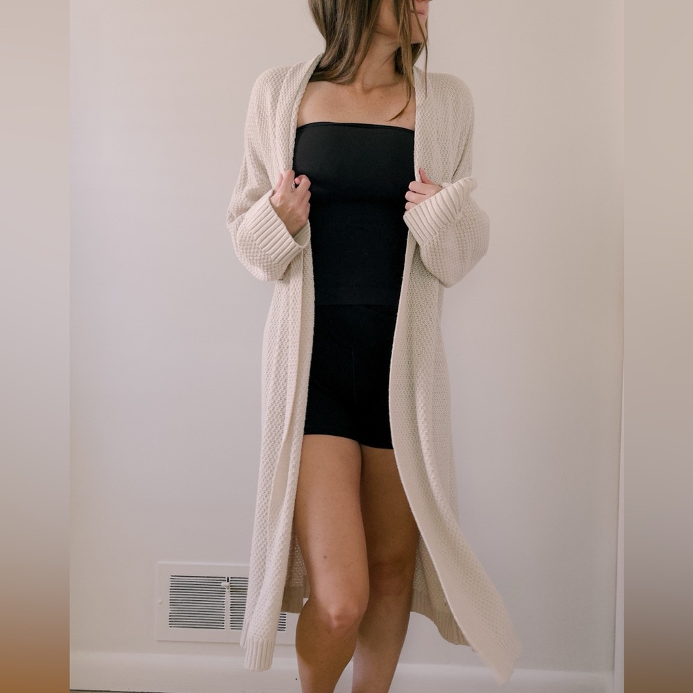 Long knit cardigan